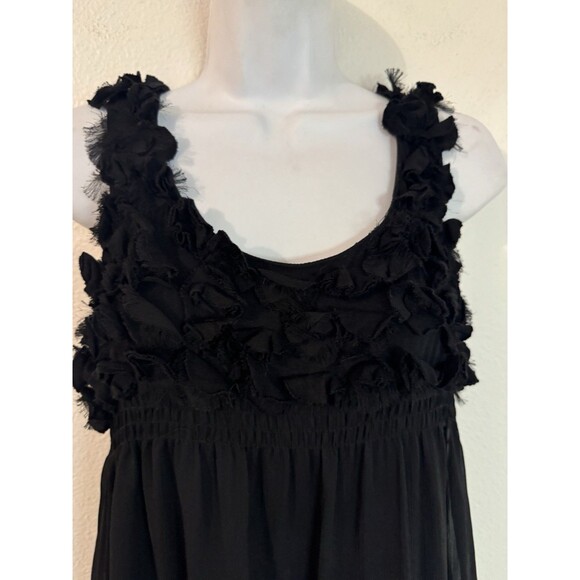 Eci New York Black Sleeveless Blouse Babydoll Y2K Style Lined Size 8 - Picture 2 of 9